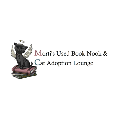 Morti's Used Book Nook & Adoption Lounge logo