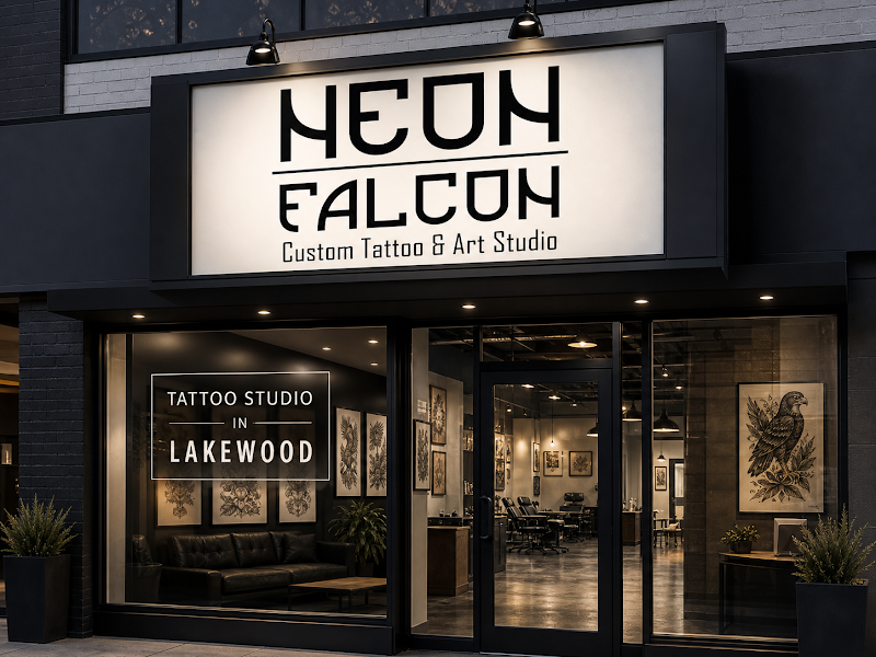 Neon Falcon Tattoo